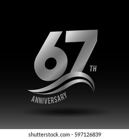 67 Years Anniversary Celebration Design logo