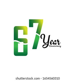 67 Years Anniversary Celebration Logo Vector Template Design Illustration
