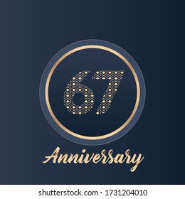 67 years anniversary celebration logo vector template design