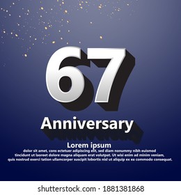 67 years anniversary celebration logo vector template design