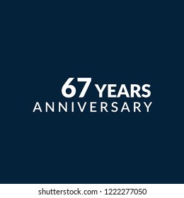 67 years anniversary celebration simple logo