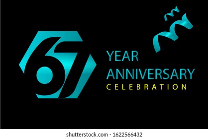 67 Years Anniversary Celebration Vector Template Design Illustration