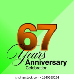 67 Years Anniversary Celebration Vector Template Design Illustration