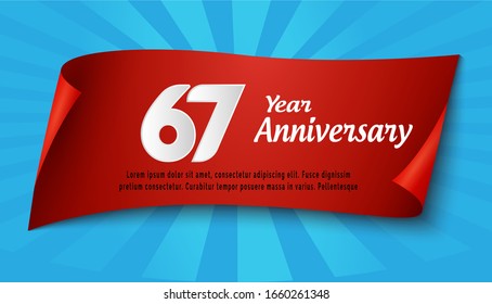 67 Jahre Jubiläumsfeier Vektorillustration Template Design Illustration