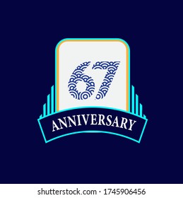 67 Years Anniversary Celebration Vector Template Design Illustration