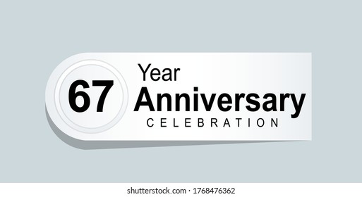 67 Years Anniversary Celebration Vector Template Design Illustration