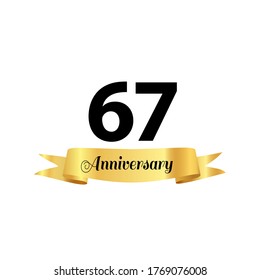 67 Years Anniversary Celebration Vector Template Design Illustration