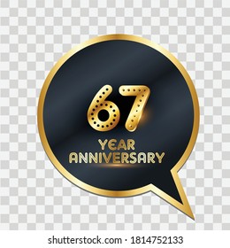 67 Years Anniversary Celebration Vector Template Design Illustration