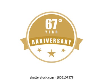 67 years anniversary Elegant badge design 