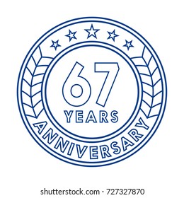 67 years anniversary logo template. 