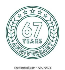 67 years anniversary logo template. 
