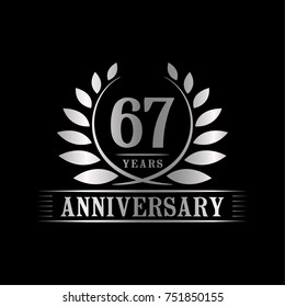 67 years anniversary logo template.