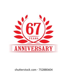 67 years anniversary logo template.