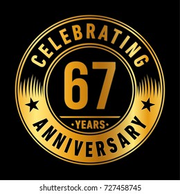 67 years anniversary logo. Vector and illustration.