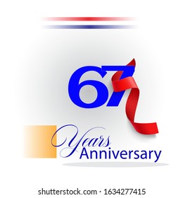  67 Years Anniversary Vector Template Design Illustration
