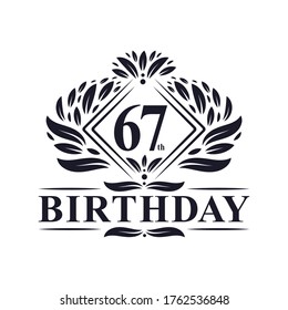 67 years Birthday Logo, Luxury 67th Birthday Celebration.