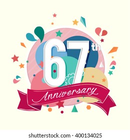 67th anniversary with abstract background