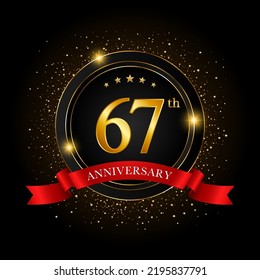 67th Anniversary Golden Anniversary Celebration Template Stock Vector ...