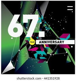 67th anniversary logo with colorful badge and frame. 