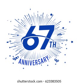 67th anniversary logo with firework and swoosh