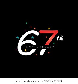 67th anniversary logo vector template