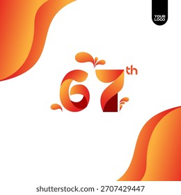 67-jähriges Jubiläums-Logo, Twist Ribbons Logo