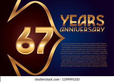 67th Anniversary numbers. background for anniversary
