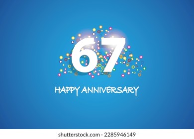 67th anniversary on blue background