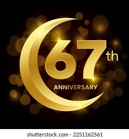 Concepto de diseño de plantillas para el 67º aniversario del evento de celebración del aniversario. Ilustración de plantilla de vectores de logotipo