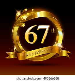 67th Golden Anniversary Logo 67 Years Stock Vector (Royalty Free ...