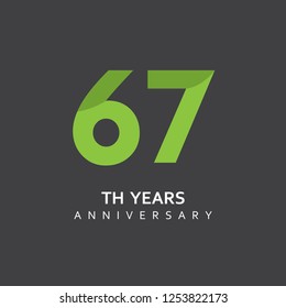 67th Year Anniversary Vector Template Design Illustration.