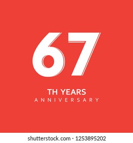 67th Year Anniversary Vector Template Design Illustration.