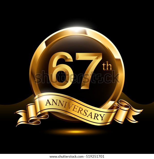 67th Years Golden Anniversary Logo Celebration Stock Vector (Royalty ...