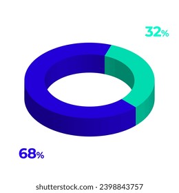 68 32 3d donut pie chart illustration eps vector