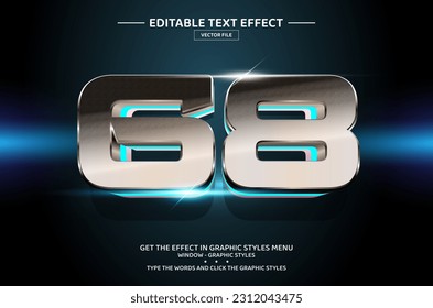 68 3D editable text effect template