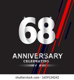 68 Jubiläum Logo-Vektorillustration Vorlage. Design für Banner, Grußkarten oder Print