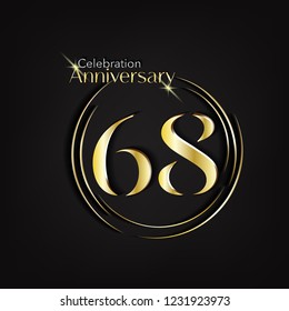 68 Anniversary Template Great Golden style with  dark background