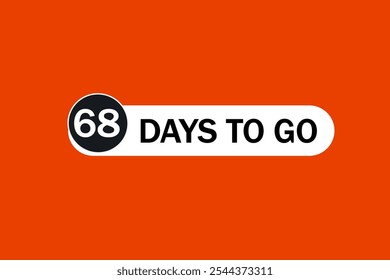 Noch 68 Tage, Symbol, Stil, Timer, Countdown, Uhr, Zeit, Hintergrund, Vorlage, 68 Tage vor dem Start, Countdown, Aufkleber, Linkes Banner, Geschäft, Verkauf, Label-Button
