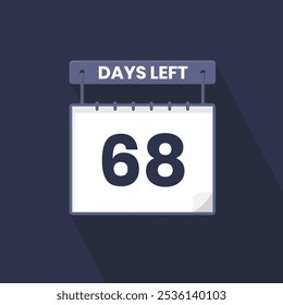 68 Tage Countdown für Verkaufsförderung. Noch 68 Tage bis zum Werbebanner