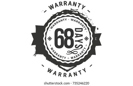 68 days warranty icon vintage rubber stamp guarantee