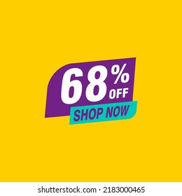 68 discount, Sales Vector badges for Labels, , Stickers, Banners, Tags, Web Stickers, New offer. Discount origami sign banner