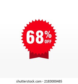 68 discount, Sales Vector badges for Labels, , Stickers, Banners, Tags, Web Stickers, New offer. Discount origami sign banner