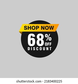 68 discount, Sales Vector badges for Labels, , Stickers, Banners, Tags, Web Stickers, New offer. Discount origami sign banner