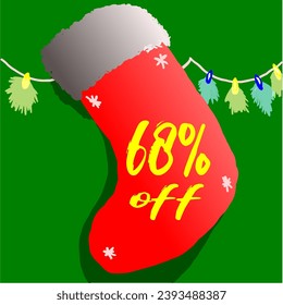 68% discount sock and christmas promotion red green white flashing flashing on the wall