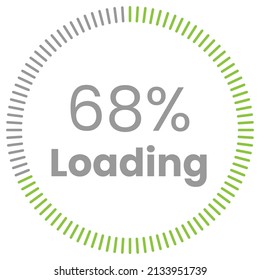 68% Loading. 68% circle diagrams Infographics vector, 68 Percentage ready to use for web design ux-ui