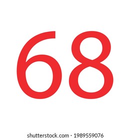 68 NUMBER SIMPLE CLIP ART VECTOR