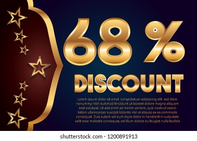 68% off discount promotion sale,  sale promo marketing.