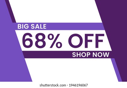 68% OFF Sale Discount Banner, 68% off discount promotion