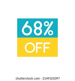 Up To 68% Off Special Offer sale sticker on white. Vector illustration