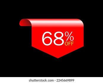 68 offer tag discount vector icon stamp , Vector illustration.
